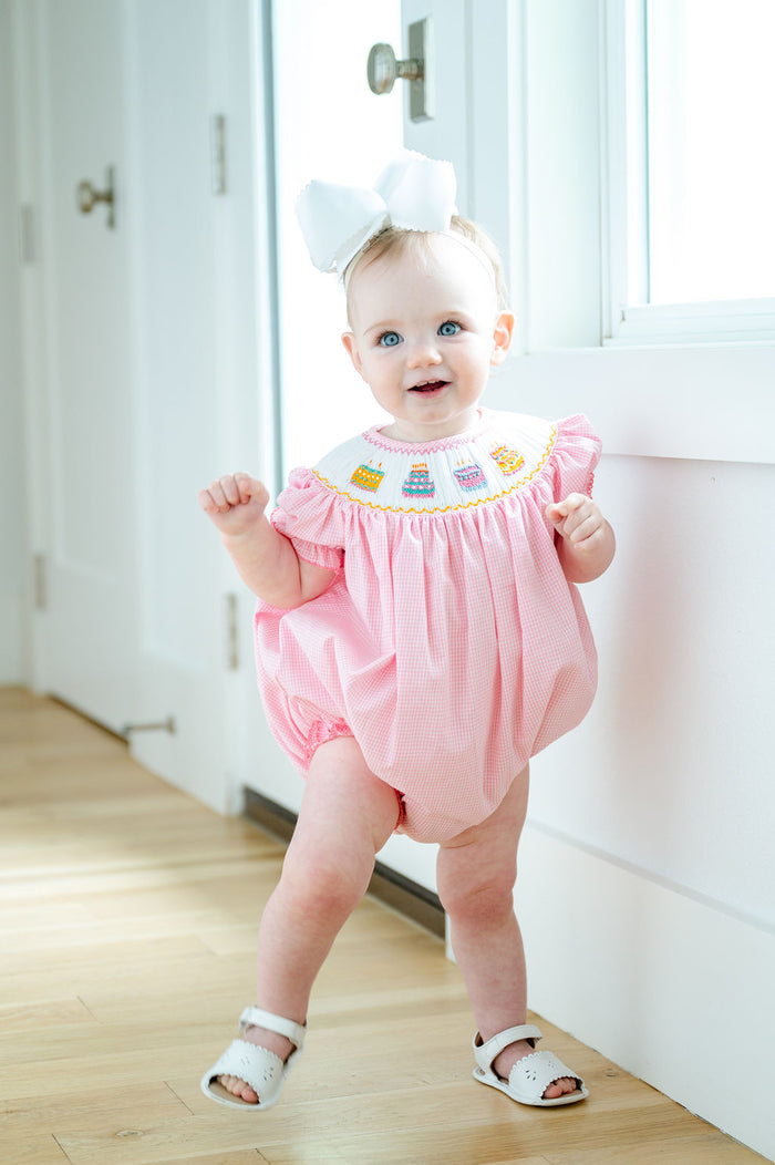 Pink Birthday Cakes Smocked Birdie Bubble