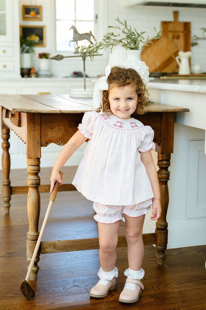 Pink Golf Smocked Annabelle Bloomer Set