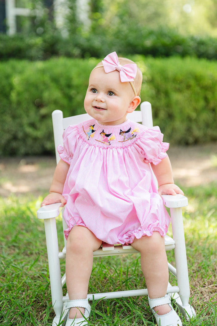 Pink Witches Smocked Birdie Bubble