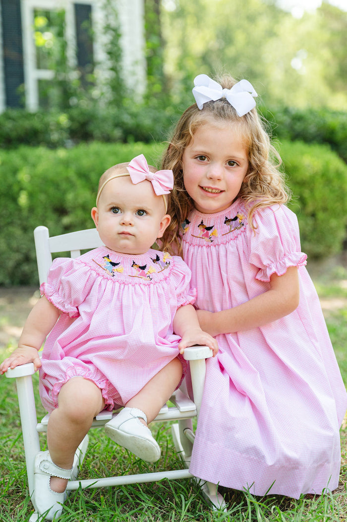 Pink Witches Smocked Birdie Bubble