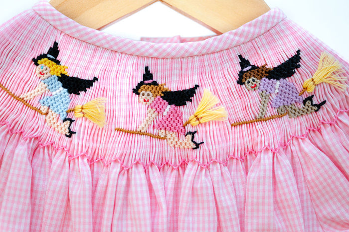 Pink Witches Smocked Helen Dress