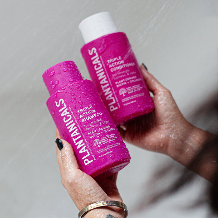 PLANTANICALS triple action shampoo for strength fullness & shine plant derived bioten + collagen شامبو الشعر للتقوية والاصلاح من بلانتانيكالس