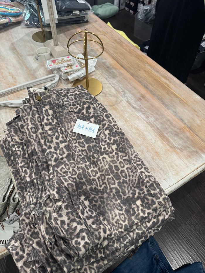 Polagram Leopard Print Barrel Jean