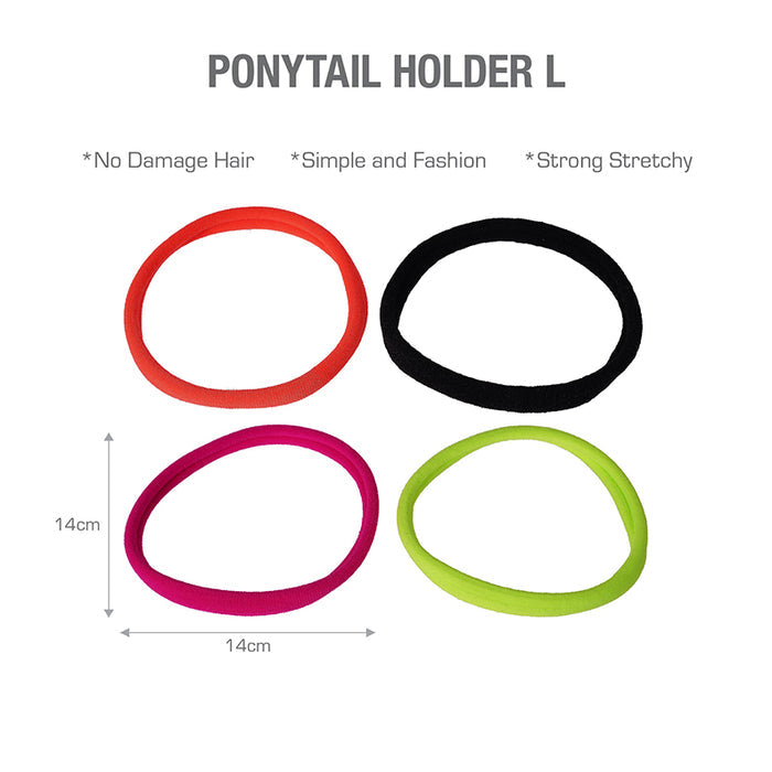 Ponytail Holder 4pcs [Large] [Assorted Color] #HEB53