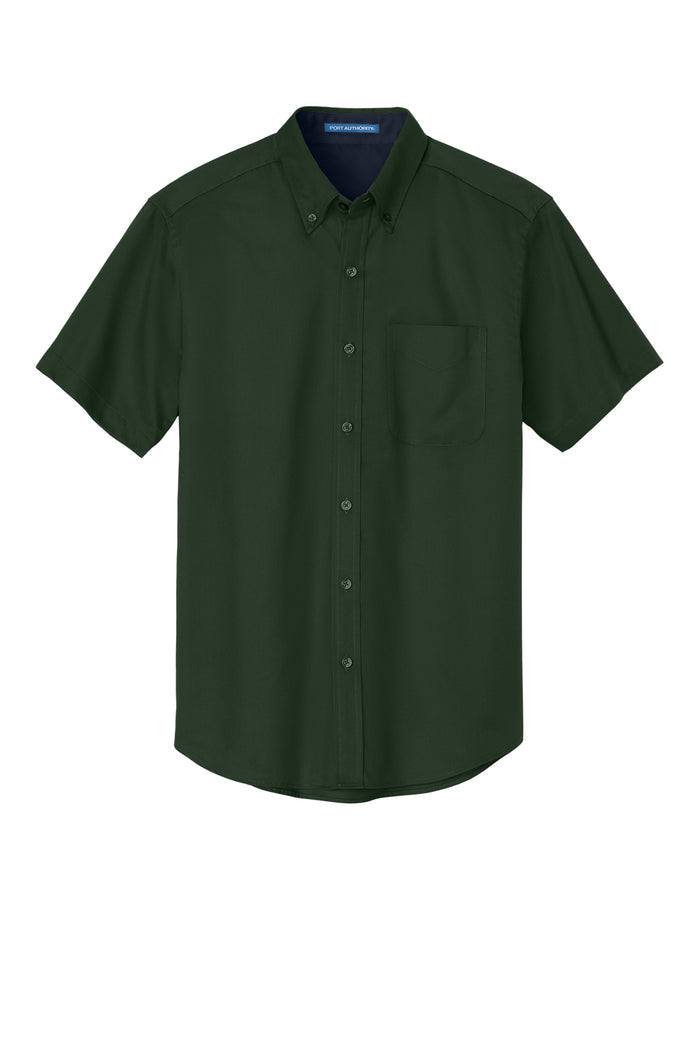 PORT AUTHORITY - DARK GREEN/NAVY SHORT SLEEVE SHIRT