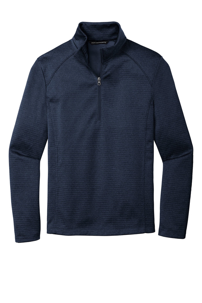PORT AUTHORITY - DRESS BLUE NAVY HEATHER- 1/4 ZIP PULLOVER *