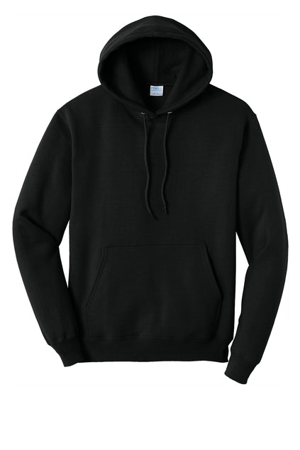 PORT & CO -  JET BLACK CORE FLEECE PULLOVER HOODIE
