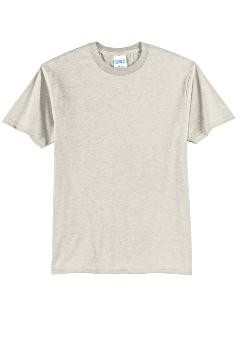 PORT & CO - OATMEAL HEATHER CORE BLEND TEE