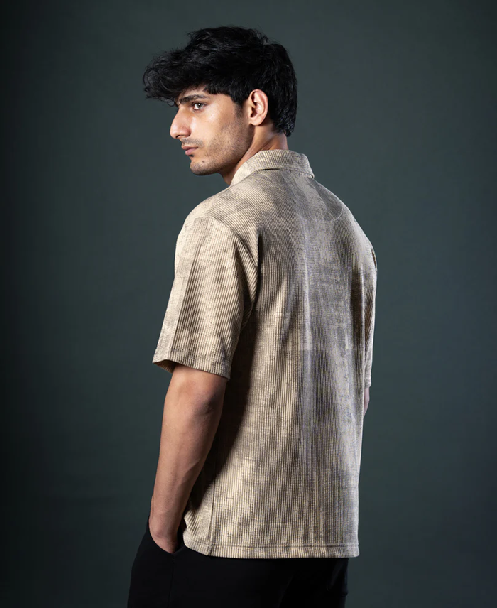 Powerlook Beige Grunge Print T-Shirt