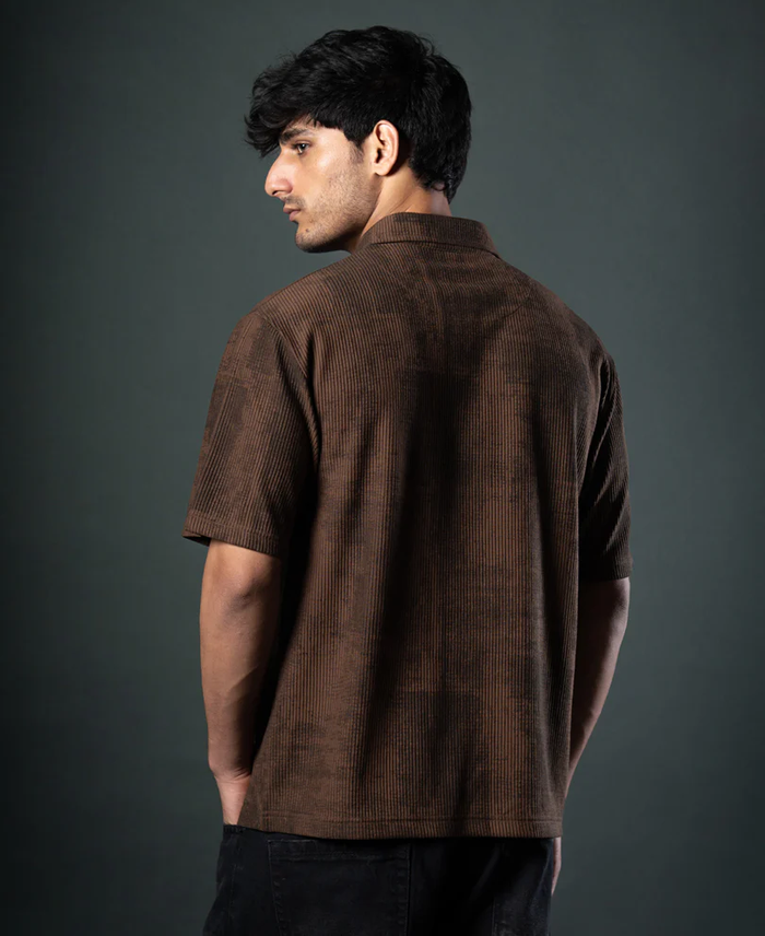 Powerlook Brown Grunge Print T-Shirt
