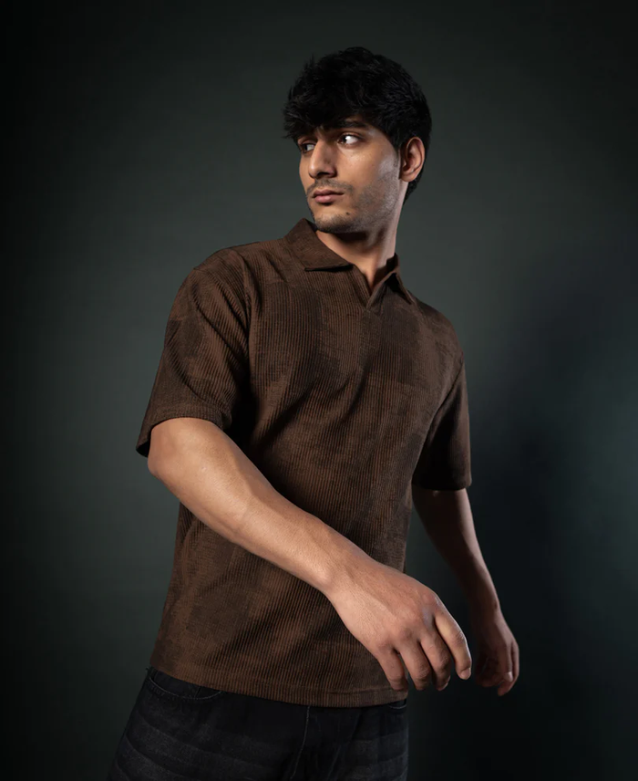 Powerlook Brown Grunge Print T-Shirt