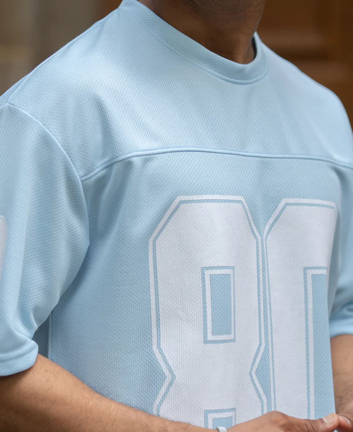 Powerlook Light Blue Varsity T-Shirt