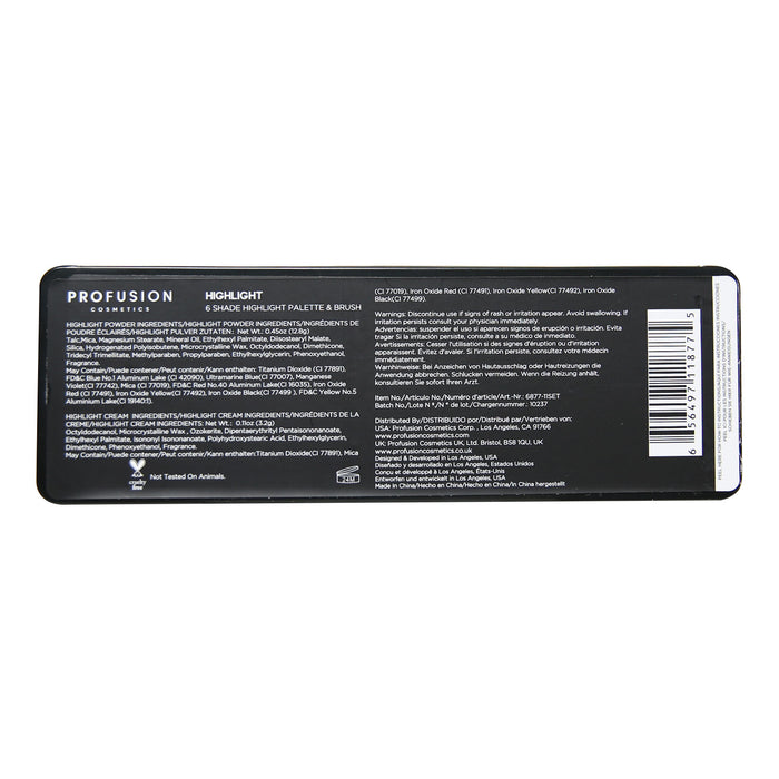 Profusion Beauty Highlight Palette & Brush