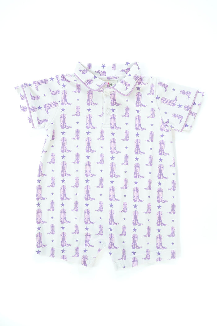 Romper for toddlers: Purple Boots Pima Outfits for Boys