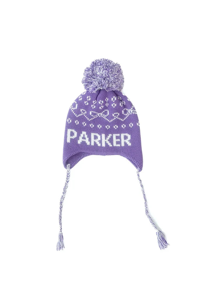Purple Custom Knit Toboggan Hat