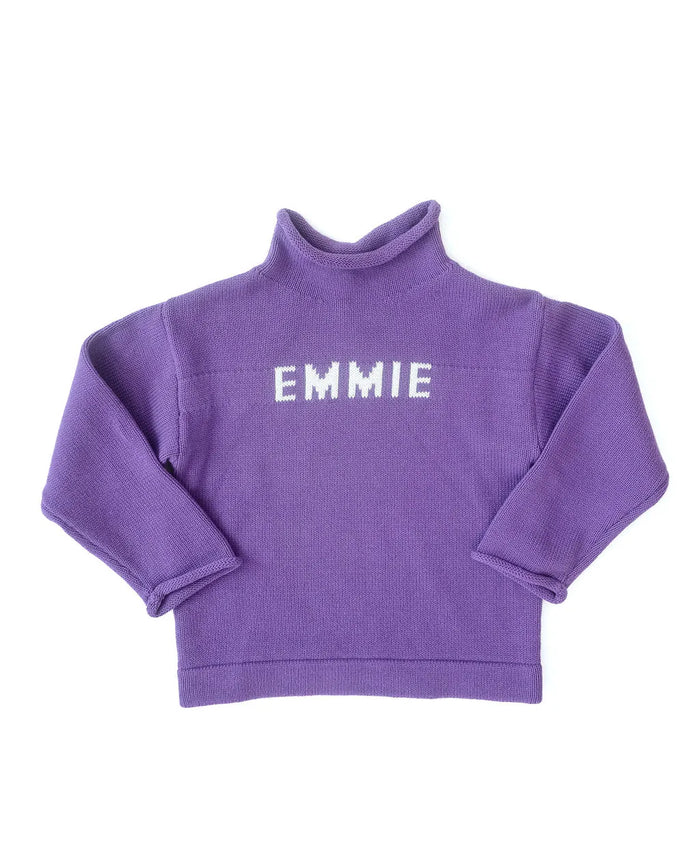 Purple Personalized Knit Sweater for Kids