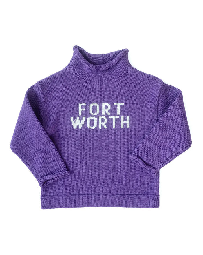 Purple Personalized Knit Sweater for Kids
