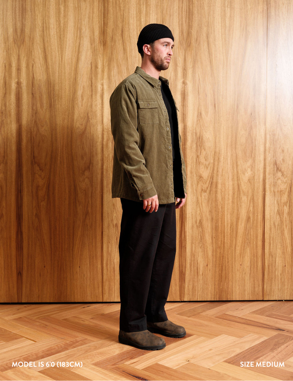 Quilted Cord Jacket - Army