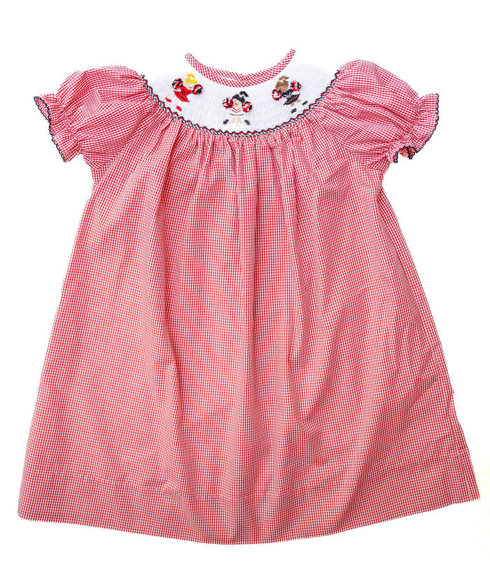 Red Smocked Cheerleader Dress