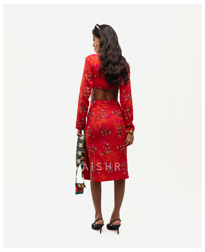 Red Jasmine Skirt Set