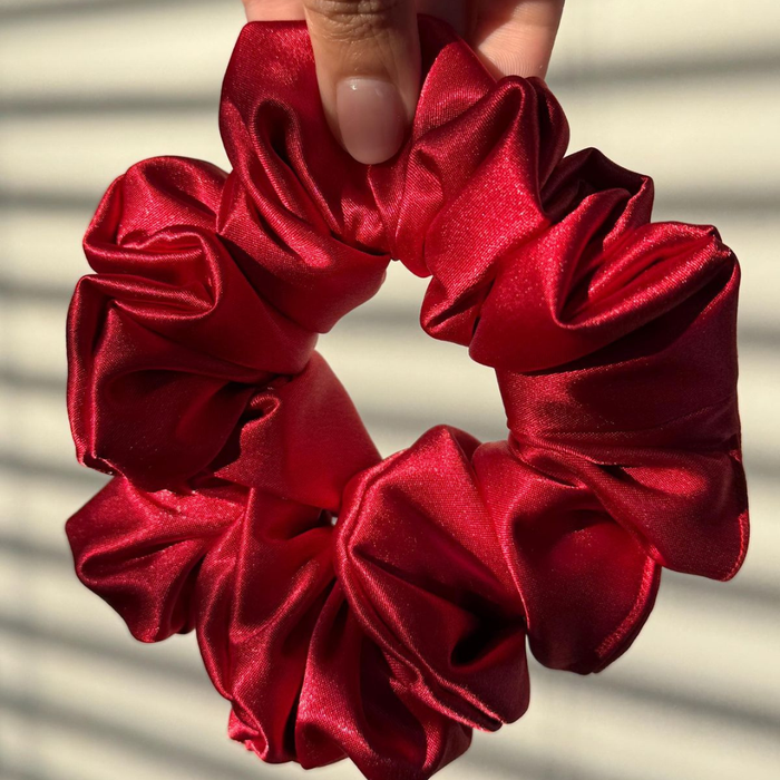 Red Silk Scrunchie - 2 pack