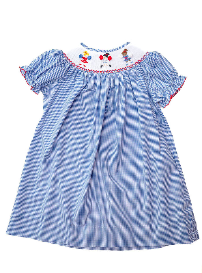 Dress: Red, White, and Blue Smocked Cheerleader Outfits