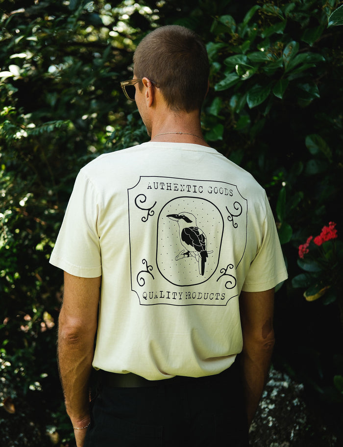 Reginald Print Tee - Authentic Logo Natural