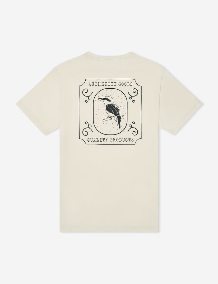 Reginald Print Tee - Authentic Logo Natural