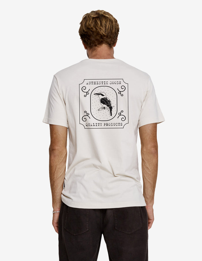 Reginald Print Tee - Authentic Logo Natural