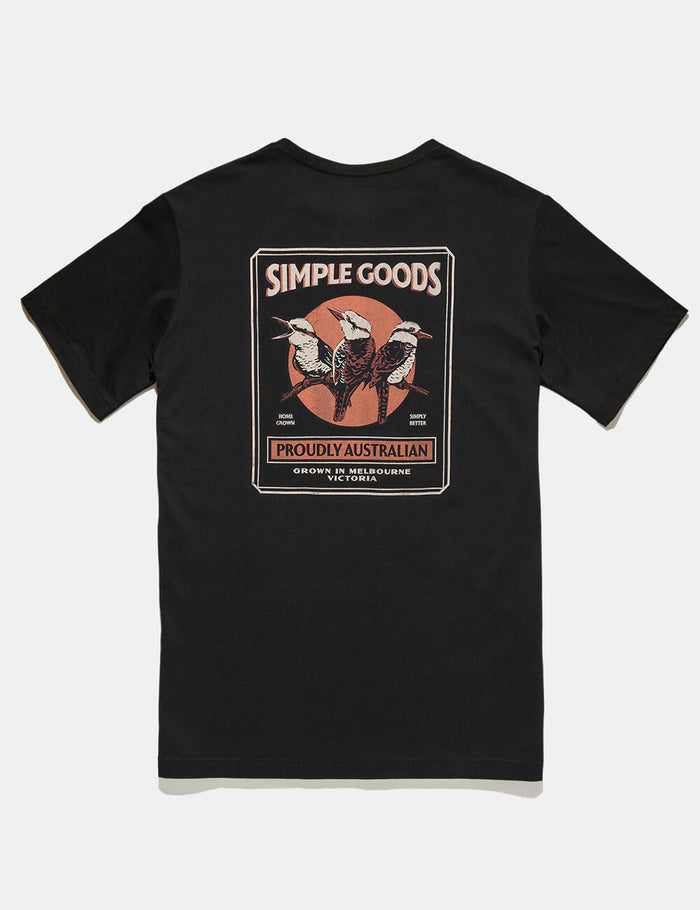 Reginald Print Tee - Kookaburra Tee Black