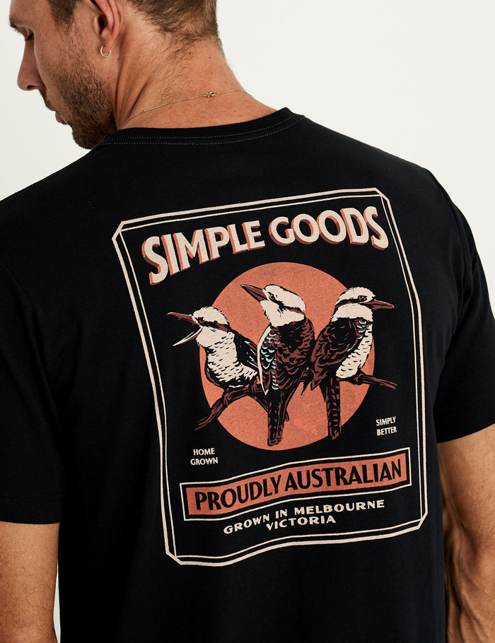 Reginald Print Tee - Kookaburra Tee Black