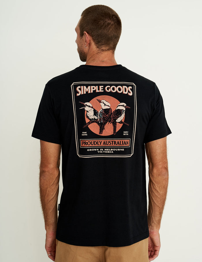 Reginald Print Tee - Kookaburra Tee Black
