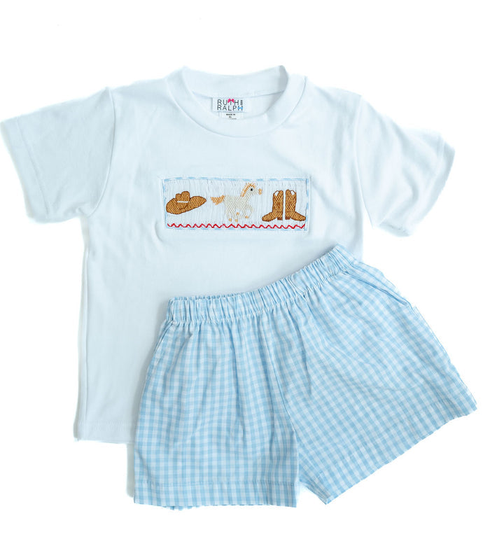 Rodeo Western Cowboy Beau T-Shirt/Shorts Set