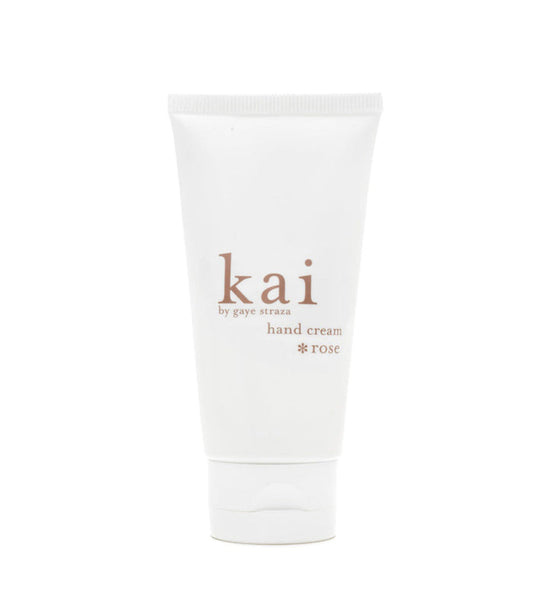 Hand cream tube, white with kai rose logo, 2 oz