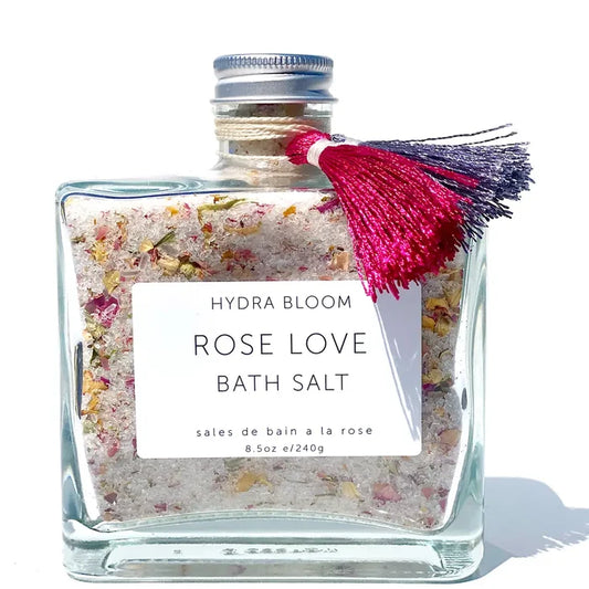 Rose Love Organic Bath Salts -  8.5oz | Hydra Bloom