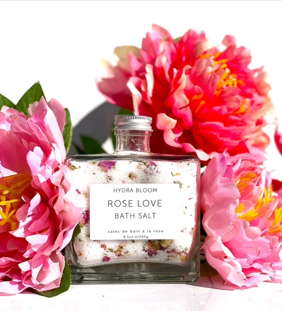 Rose Love Organic Bath Salts -  8.5oz | Hydra Bloom