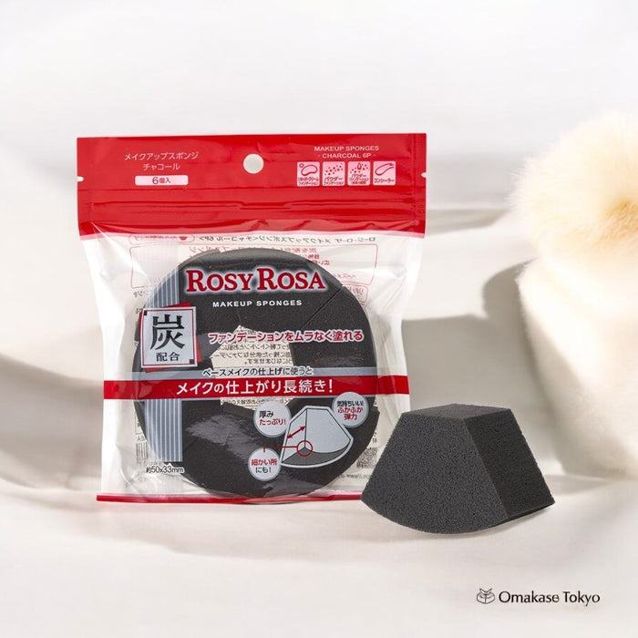 ROSY ROSA Makeup Sponge Charcoal 6P