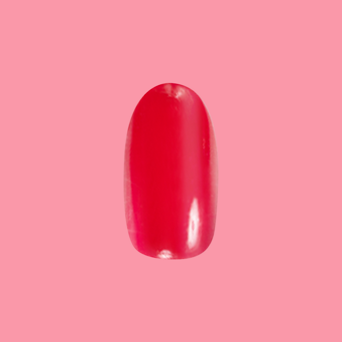 Single medium oval press-on nail in classic blue-toned red shade Secret Recipe - Press-On | Medium | Oval