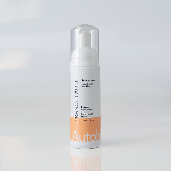 France Laure Self-Tanning Mousse for face & body, 225ml – lightweight foam formula in sleek white bottle with pump dispenser