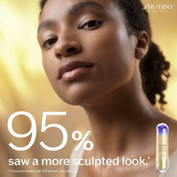 Shiseido VITAL PERFECTION LIFTDEFINE Radiance Night Concentrate 40ml bottle, close-up of the skincare product with sleek packaging
