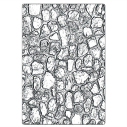 Sizzix - 3D Texture Fades Embossing Folder - Large/A5 - Cobblestone. Size: 6" x 8 1/2"  Available at Embellish Away located in Bowmanville Ontario Canada.