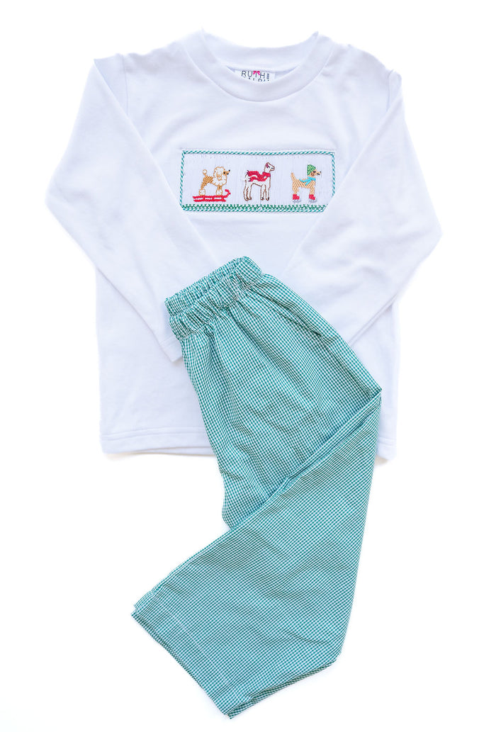 Snow Dogs Smocked Beau T-Shirt/Pants Set