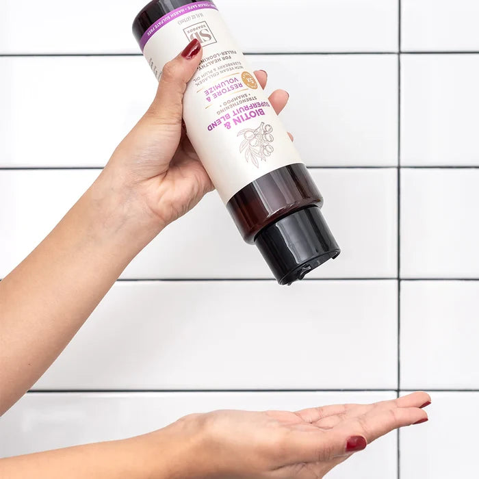 SOAPBOX bioten & superfruit blend strengthening shampoo restore & volumize 5X for healthy fuller looking hair شامبو الشعر