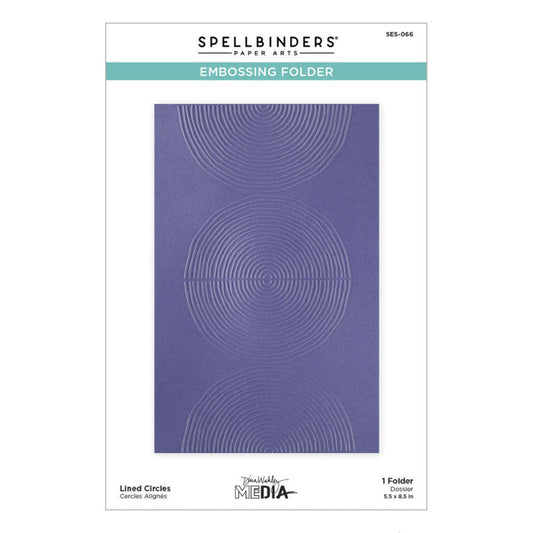 Spellbinders - Embossing Folder - Modern Botanicals - Lined Circles. By Dina Wakley. Available at Embellish Away in Bowmanville Ontario Canada.