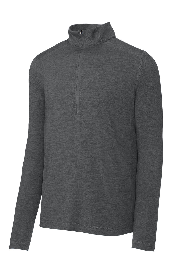 SPORT - TEK- GREY HEATHER 1/2 ZIP PULLOVER