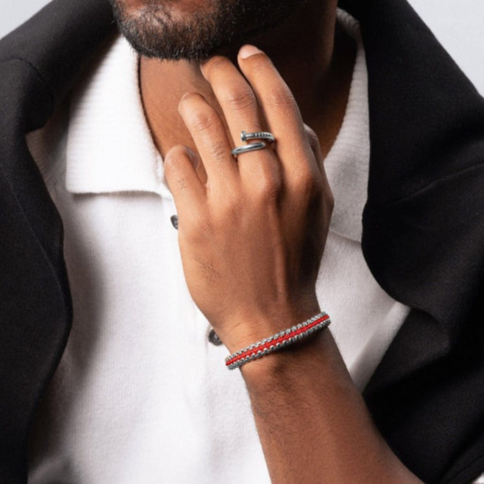 Stainless Steel Red Woven Box Chain Bracelet