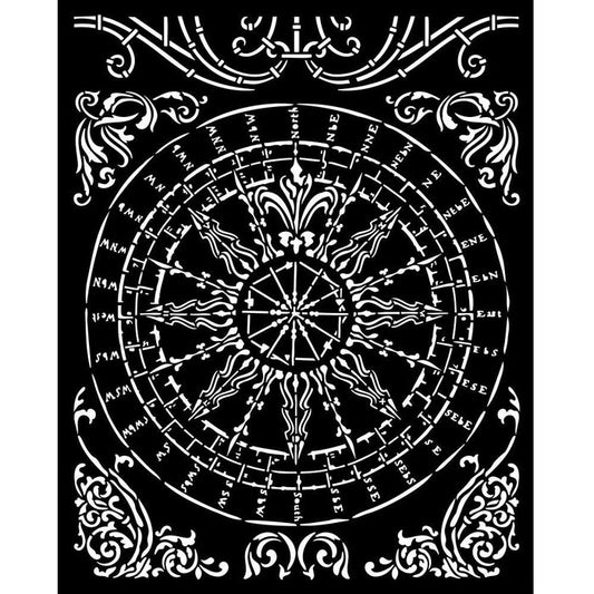 Stamperia - Stencil 7.87"X9.84" - Sir Vagabond In Fantasy World - Round. Stencils can add fun accents or elegant designs to your craft projects! They can be used with inks, mists, paints and other similar applications. Available at Embellish Away located in Bowmanville Ontario Canada.