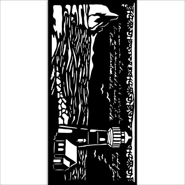 Stamperia - Thick Stencil - Silent Sea - Lighthouse. Available at Embellish Away located in Bowmanville Ontario Canada.