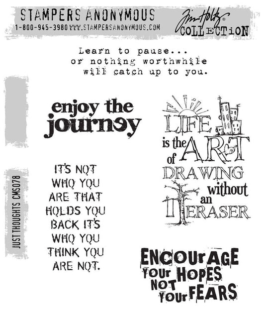 Stampers Anonymous - Tim Holtz - Cling Stamps - 7"X8.5" - Just Thoughts. Available at Embellish Away located in Bowmanville Ontario Canada.