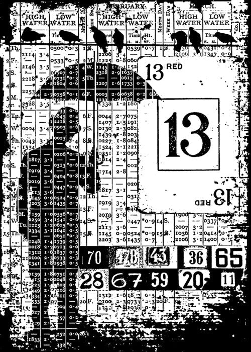 Stampers Anonymous - Tim Holtz - Components Cling Stamp 2.5"X3.5" - Optimist. Available at Embellish Away located in Bowmanville Ontario Canada.